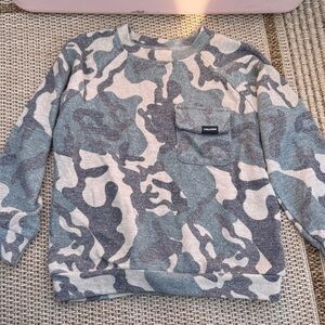 Volcom Kid’s Blue and White Camo Crewneck Sweater